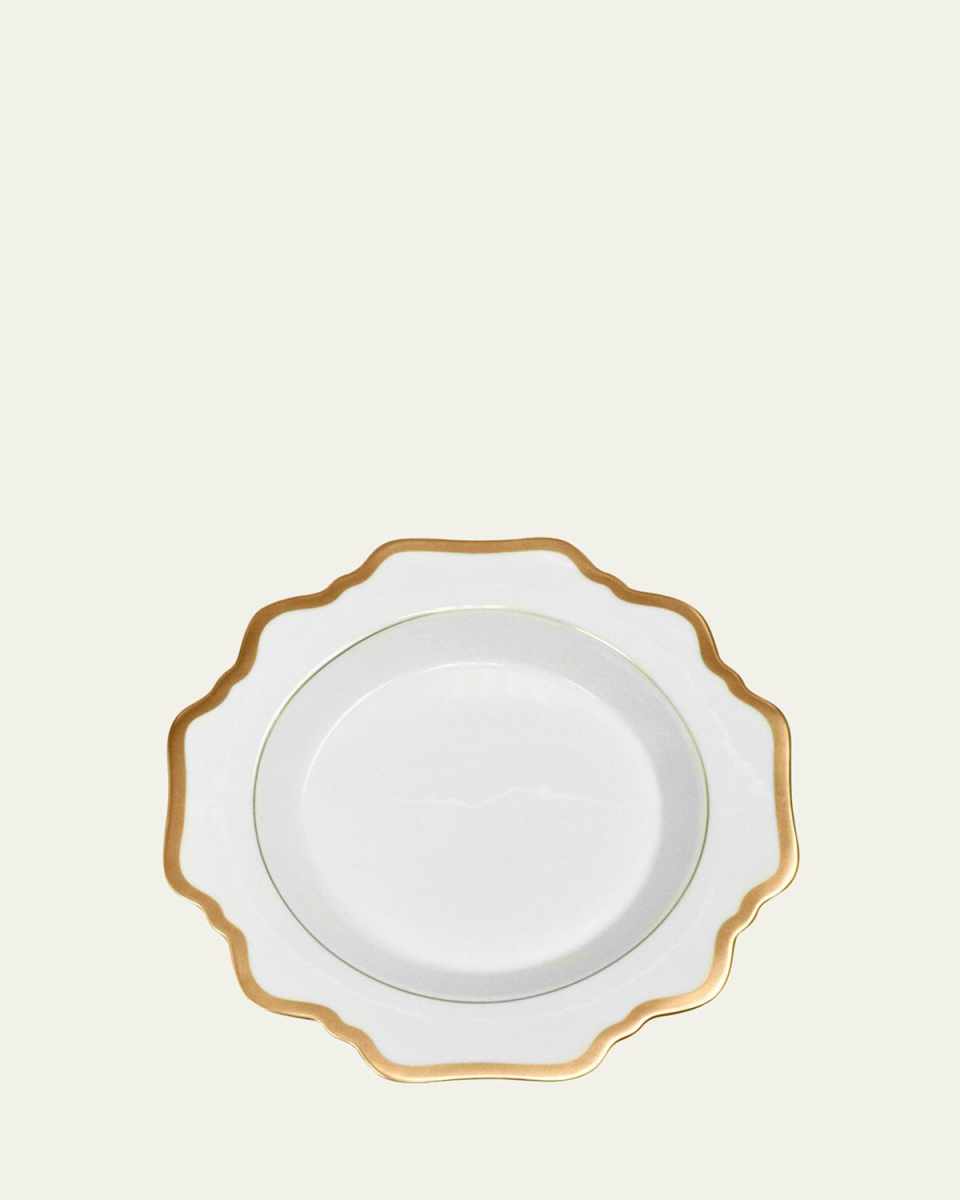 Antiqued White Soup Plate